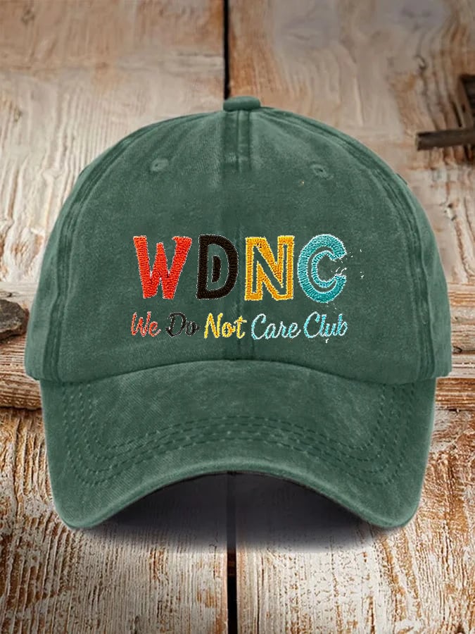 Unisex Retro Funny WDNC We Do Not Care Club Menopause Perimenopause Print Baseball Cap