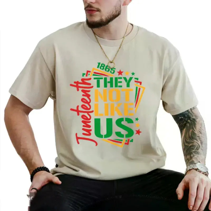 Men's They Not Like Us Juneteenth independence day T-shirt