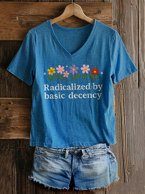 🔥Buy 3 Get 15% Off🔥Women's FDT Print V-Neck T-Shirt