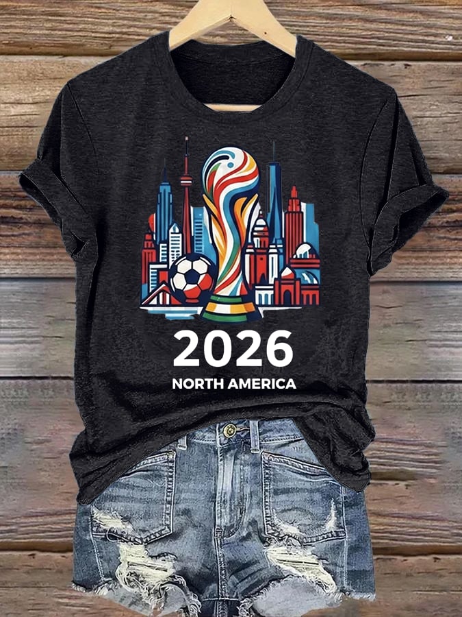 Women's North America WC 2026 Soccer printed T-shirt