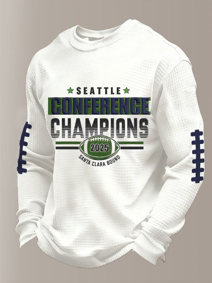 Men's Football Printed Waffle Top