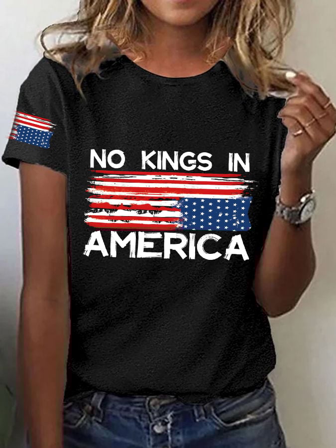 Women's No King in America Print T-Shirt
