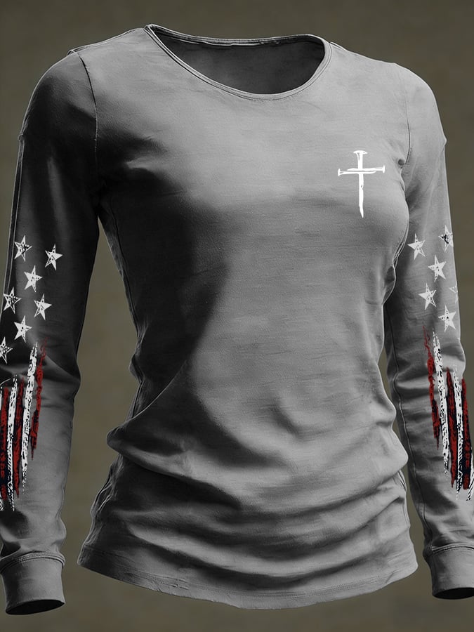 Women's casual faith-inspired long-sleeved T-shirt