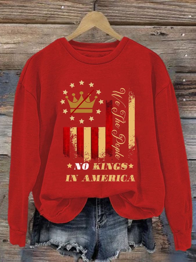 Women's No Kings In America Printed Sweatshirt