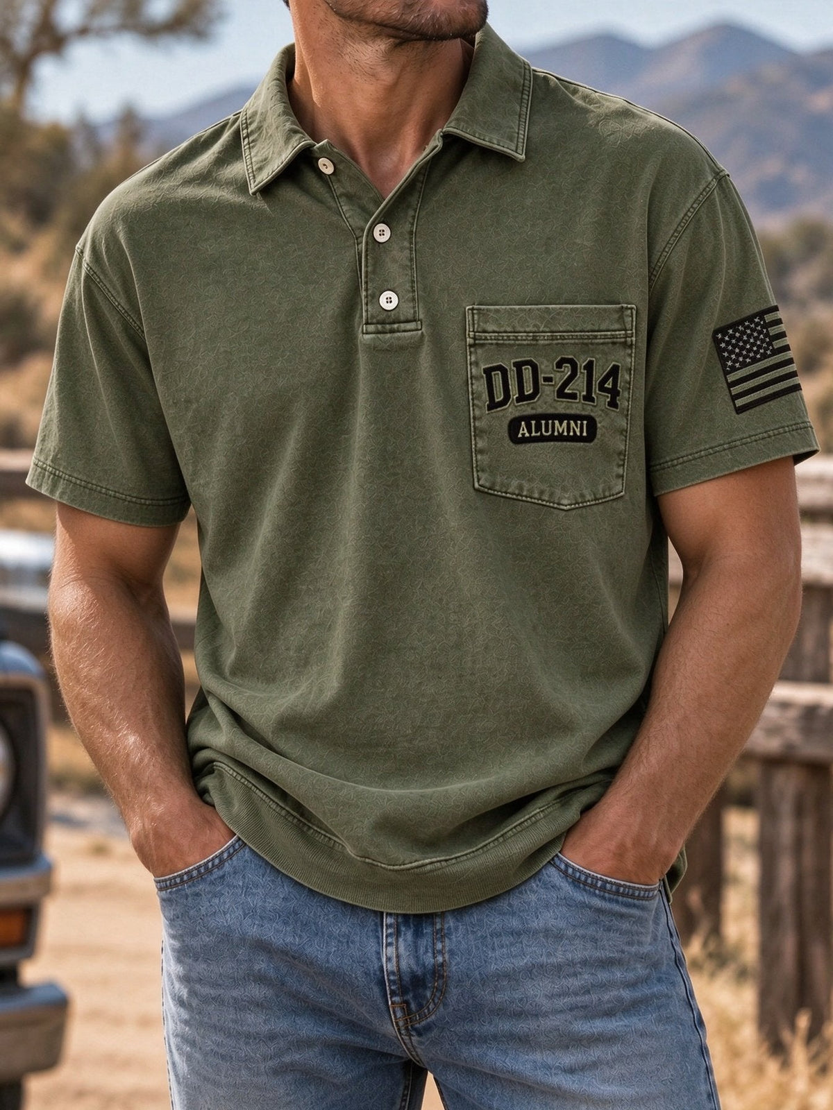 🎖️Men's Veteran DD-214 Print Polo Shirt