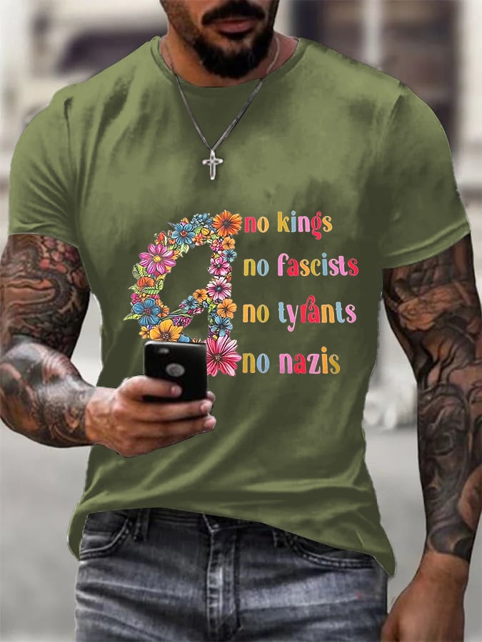 Men's stylish casual FDT Reject King Tiger printed T-shirt