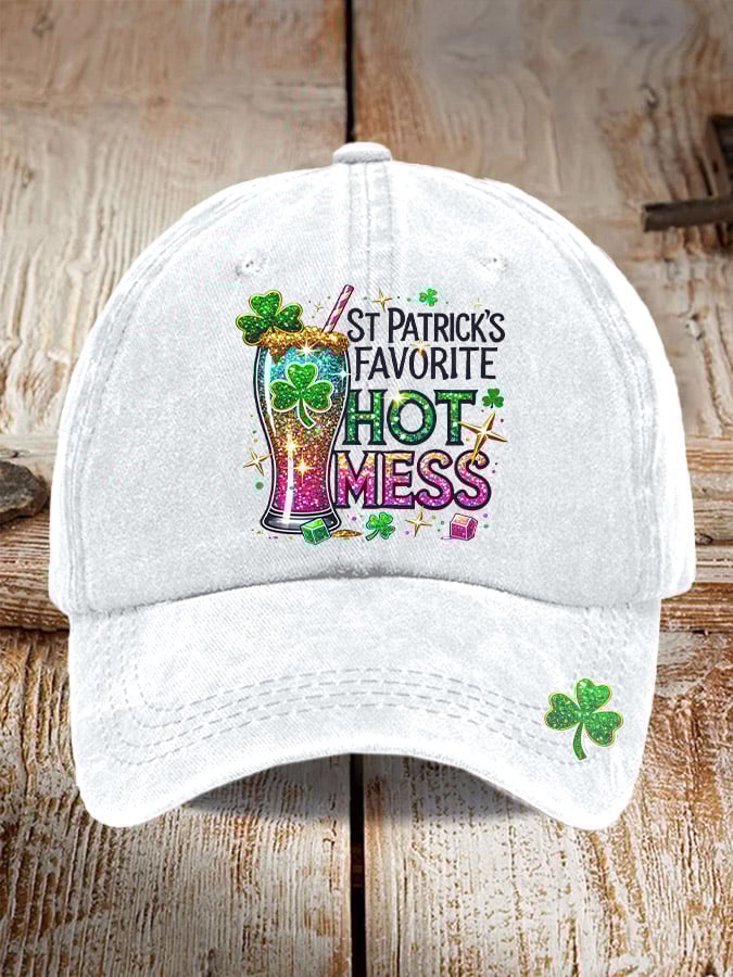 Unisex St. Patrick's Favorite Hot Mess Printed Casual Hat