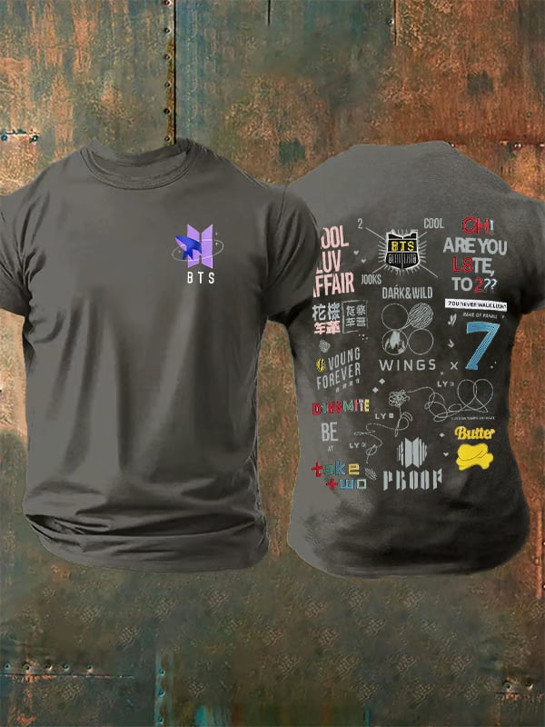 Men's K-pop Print Casual T-Shirt