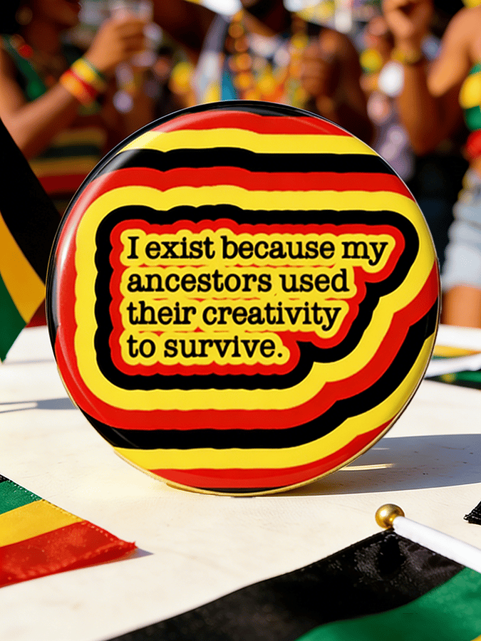I exist because my ancestors used their creativity to survive Pattern Brooch