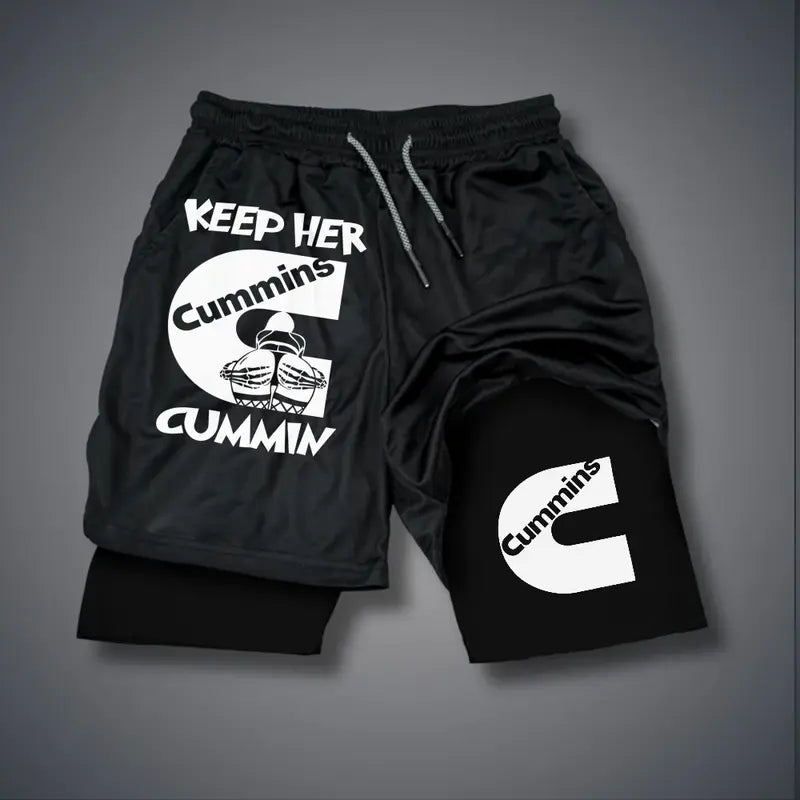 Unisex Sexy Clothing Double-Layer Sports Shorts