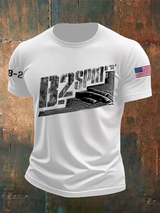 Men's Retro Midnight Hammer B-2 Spirit Print T-Shirt
