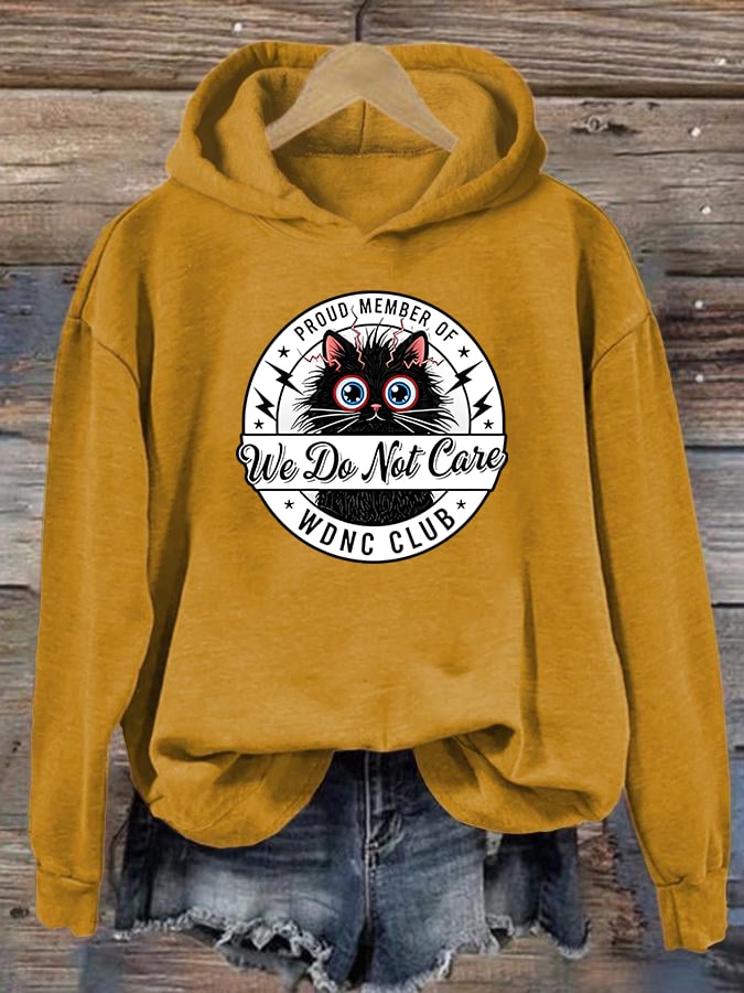 Women's Retro Funny Proud Member Of Club We Do Not Care Menopause Perimenopause Print Hoodie