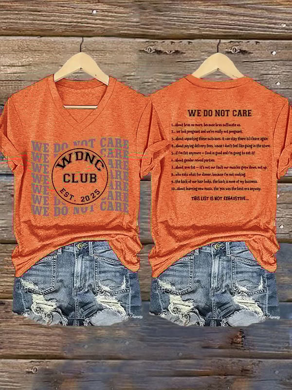 Women's Retro Funny Proud Member Of Club We Do Not Care Menopause Perimenopause Print T-Shirt