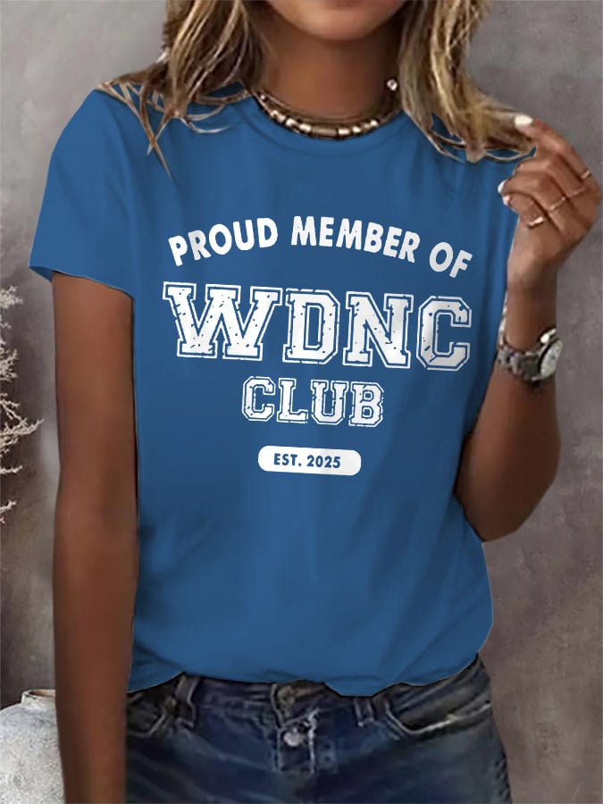 Retro Proud Member Of WDNC Club Est. 2025 Menopause Perimenopause Print T-Shirt