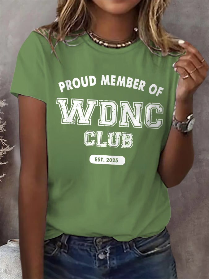 Retro Proud Member Of WDNC Club Est. 2025 Menopause Perimenopause Print T-Shirt