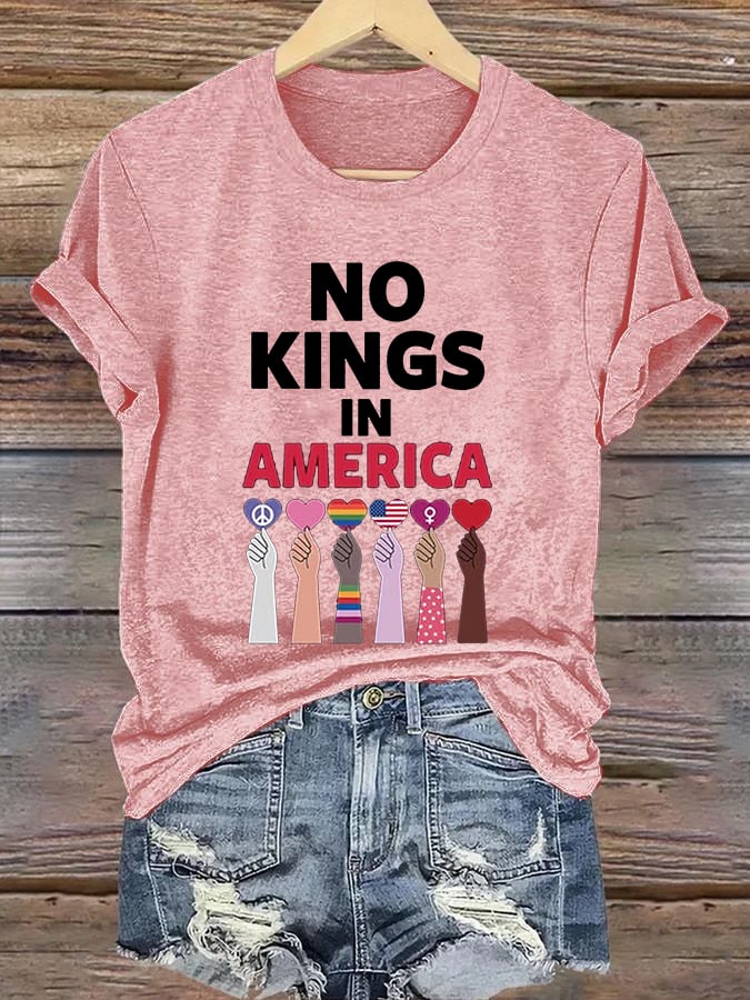 Women's No Kings In America Print Caasual T-shirt