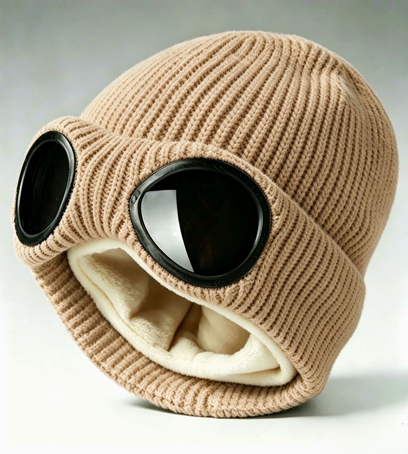 🥽 Unisex Goggle Beanie ❄️ | Cozy Knitted Winter Hat 🧢✨