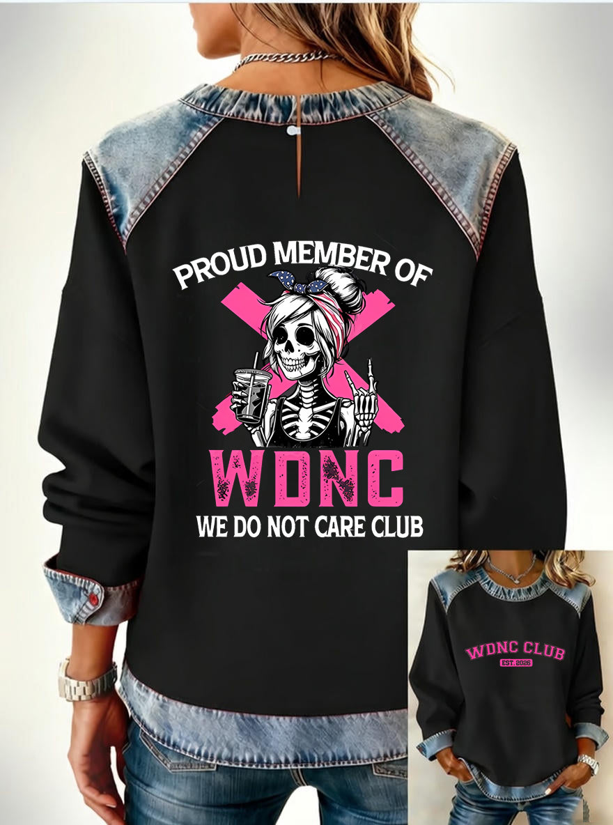 Women's Retro Funny Proud Member Of Club We Do Not Care Menopause Perimenopause Print Sweatshirtt
