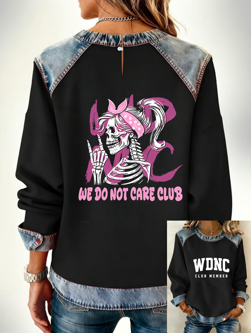 Women's Retro Funny Proud Member Of Club We Do Not Care Menopause Perimenopause Print Sweatshirt