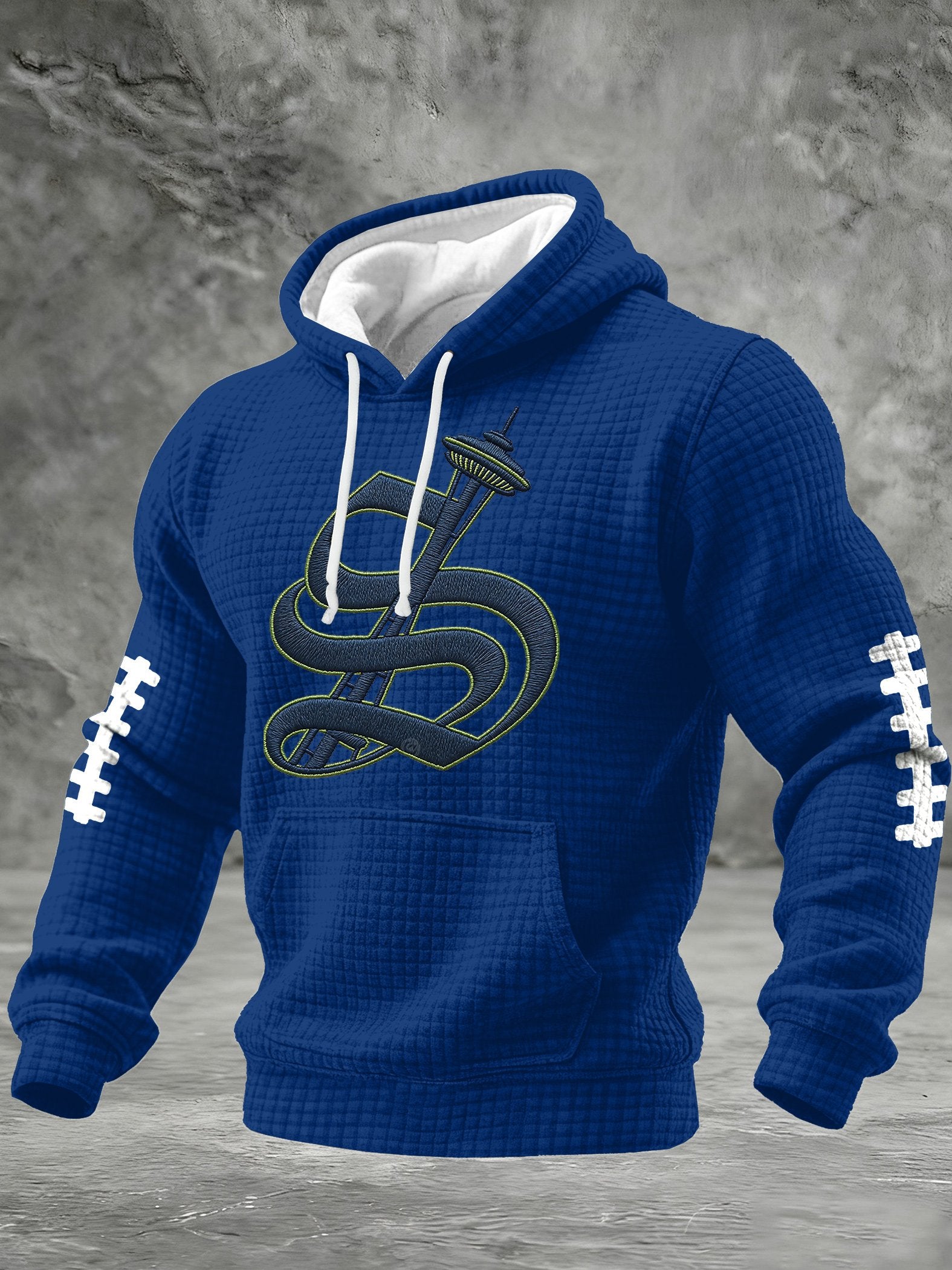 Men's Rugby Print Hooded Sweatshirt