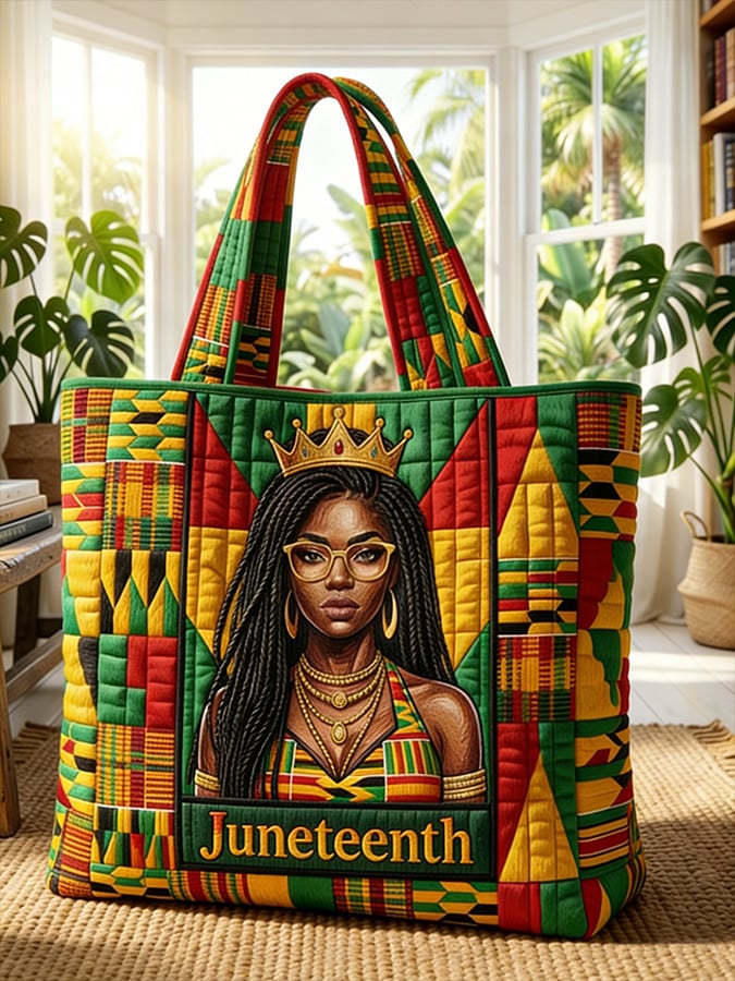 Women's Casual Juneteenth-Print Tote Bag