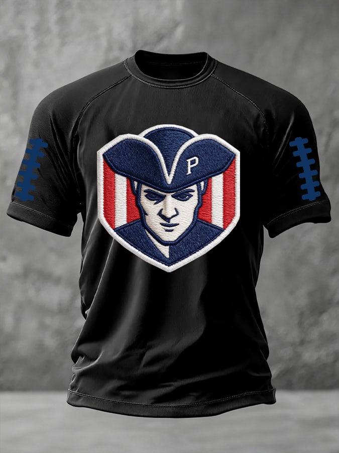 Men's football print short-sleeved T-shirt