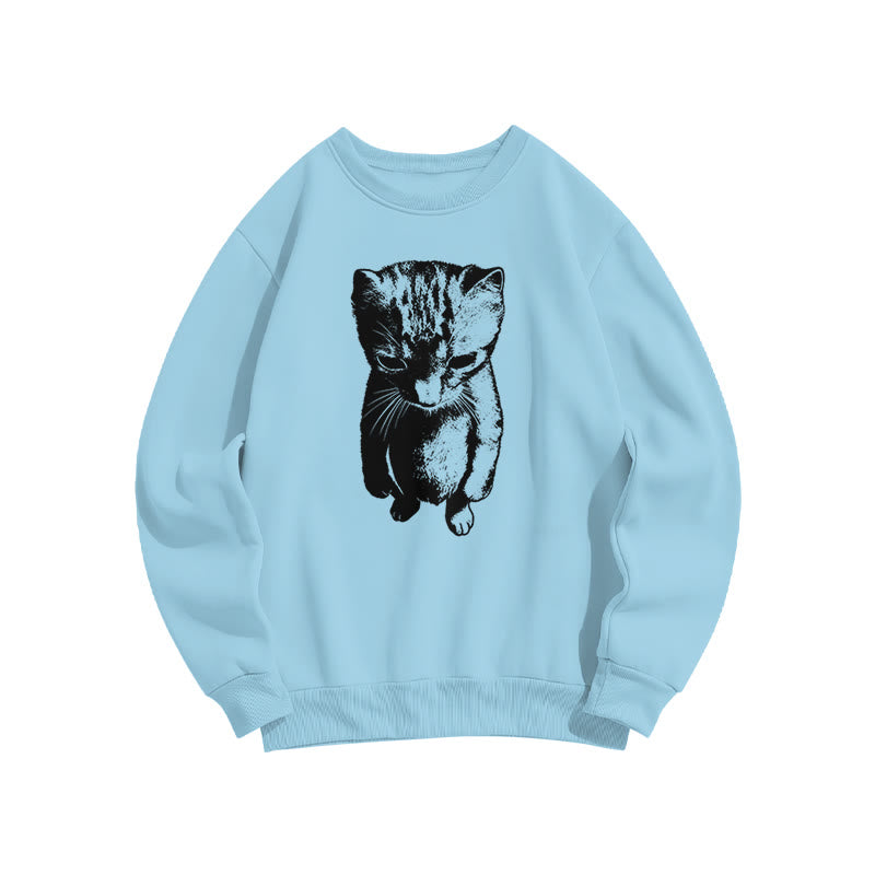 Funny Cat Meme Print Sweatshirt