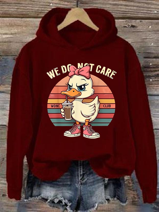 Women's Retro Funny Proud Member Of Club We Do Not Care Menopause Perimenopause Print Hoodie