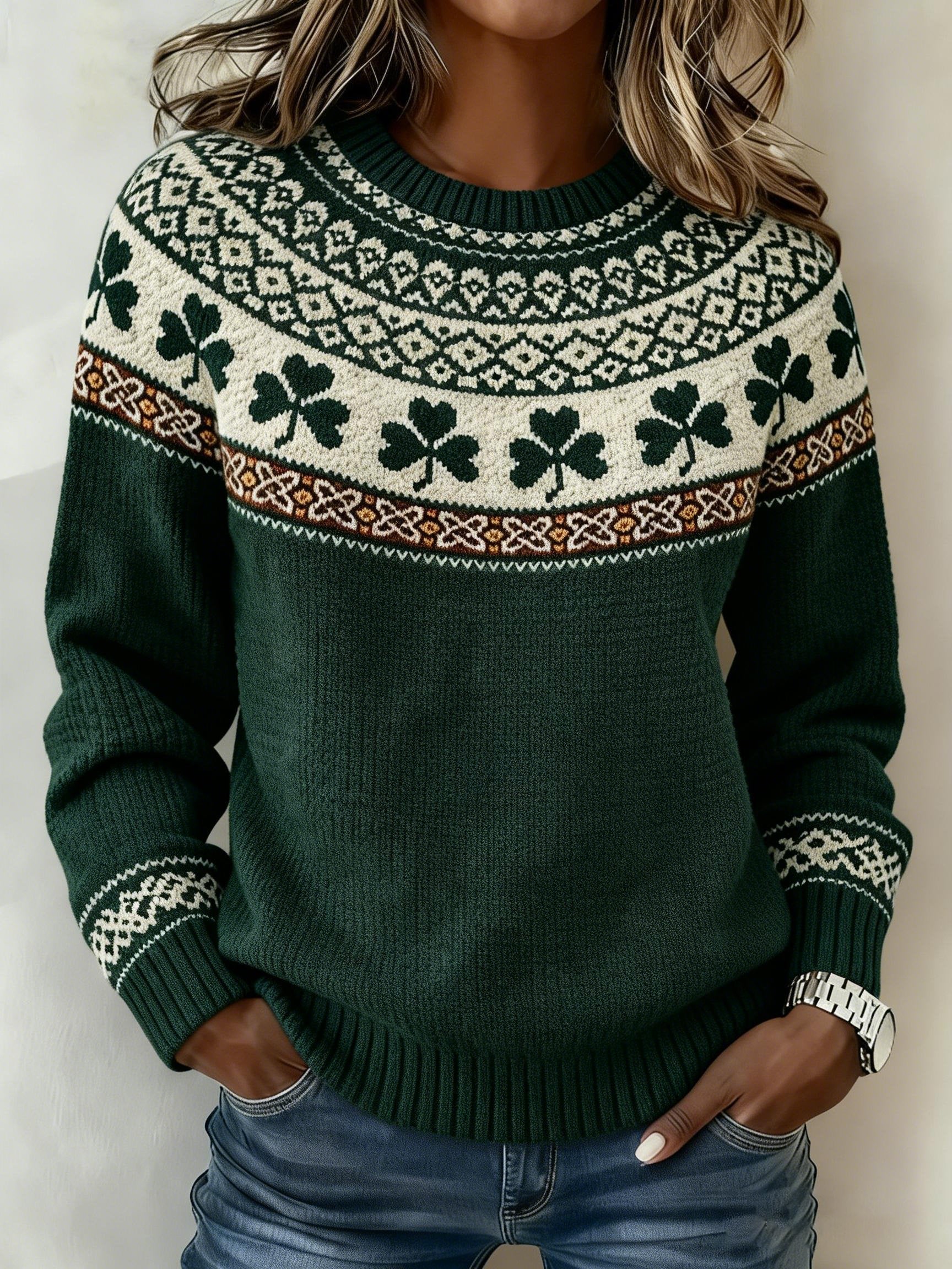 Women's St. Patrick's Day Knit Sweatshirt