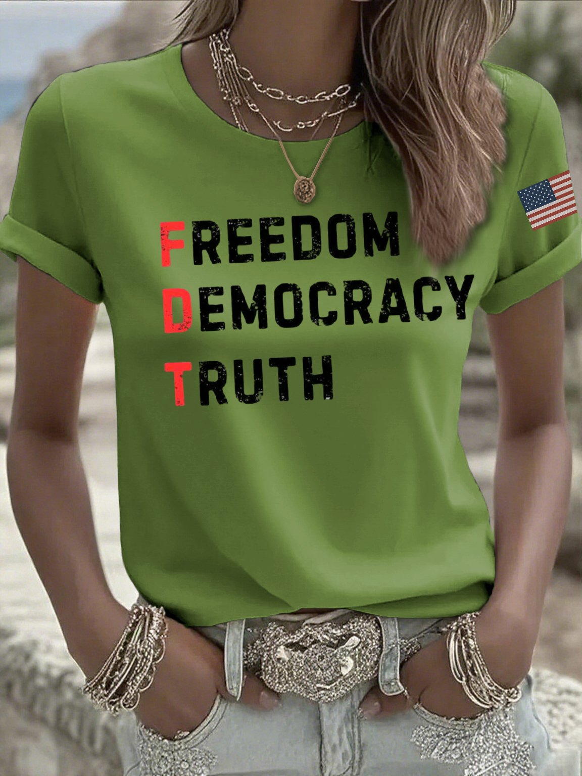 Women's casual FDT loose T-shirt