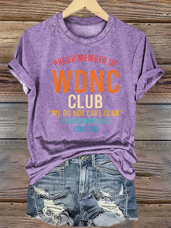 Women's Retro Funny Proud Member Of Club Menopause Perimenopause Print T-Shirt