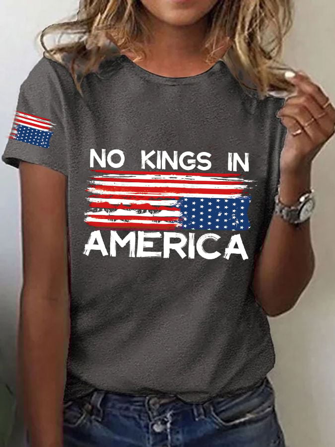 Women's No King in America Print T-Shirt