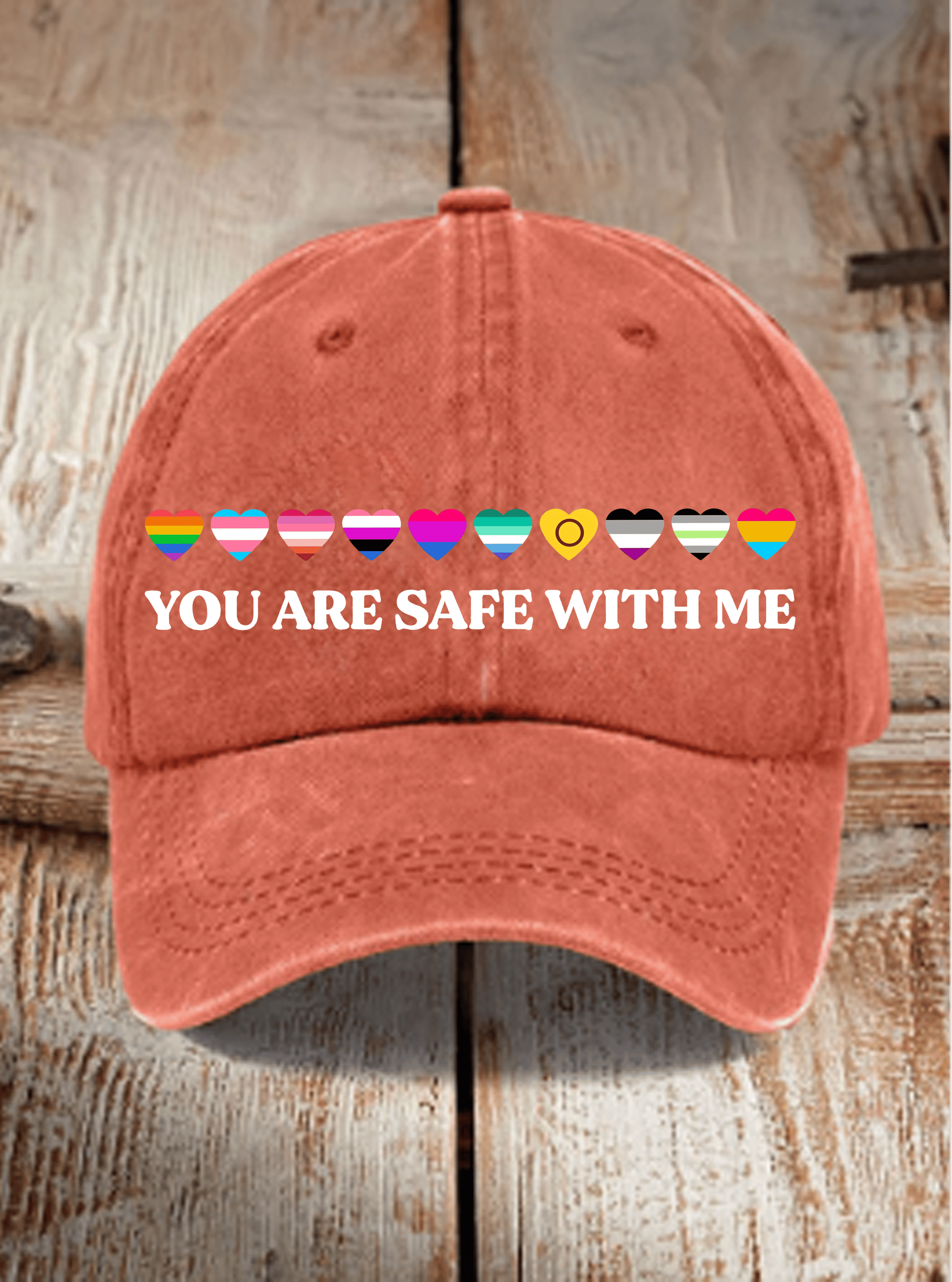 Unisex YOU ARE SAFE WITH ME Print Cap