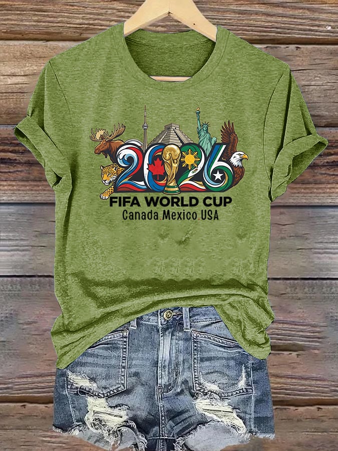 Women's 2026 Canada Mexico Usa Football T-shirt
