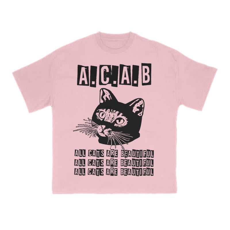 Unisex All Cats Are Beautiful Print T-shirt