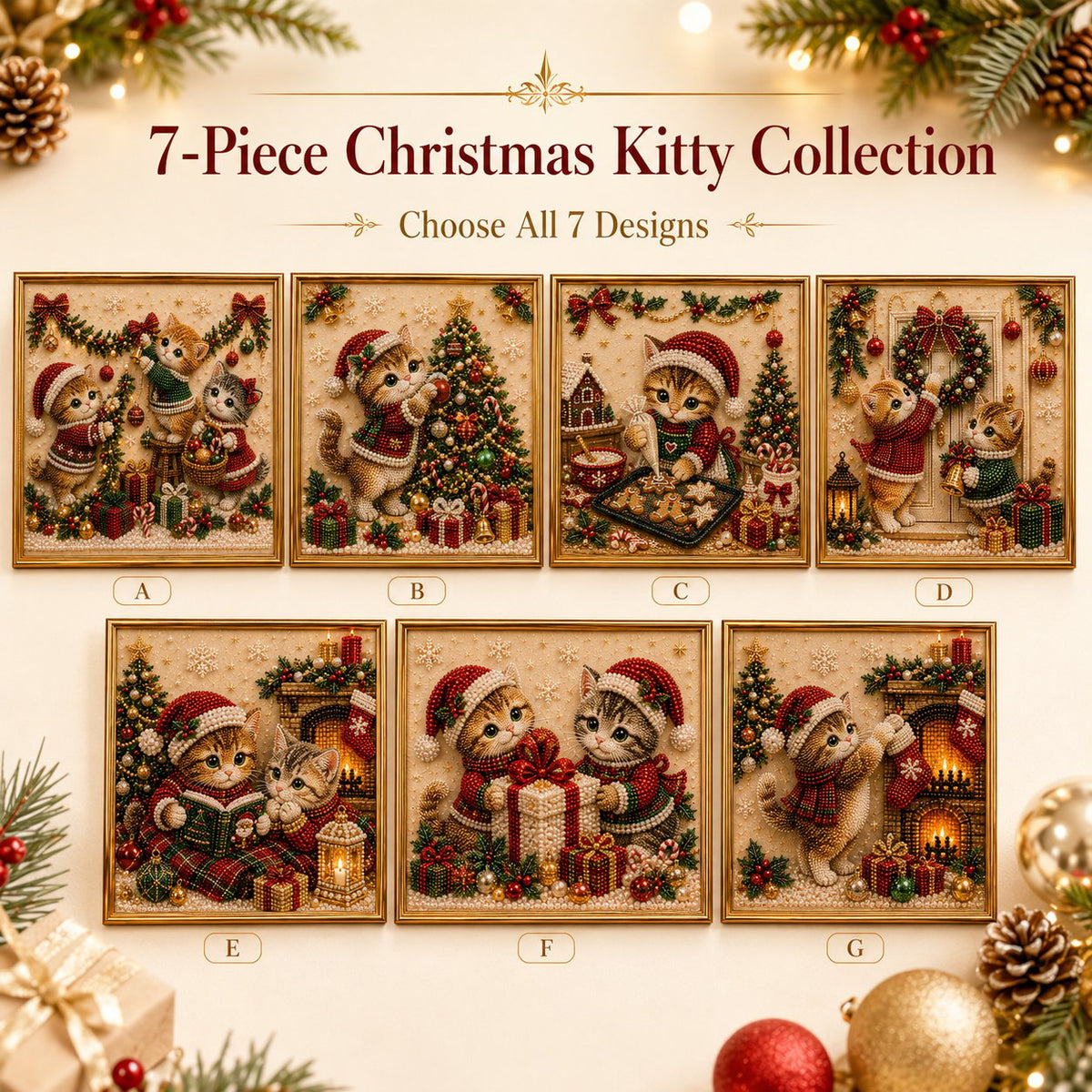 🎄🐾 LAST DAY 50% OFF – Premium 3D Pearl Christmas Kitty Art Kit 🎅🐱❄️