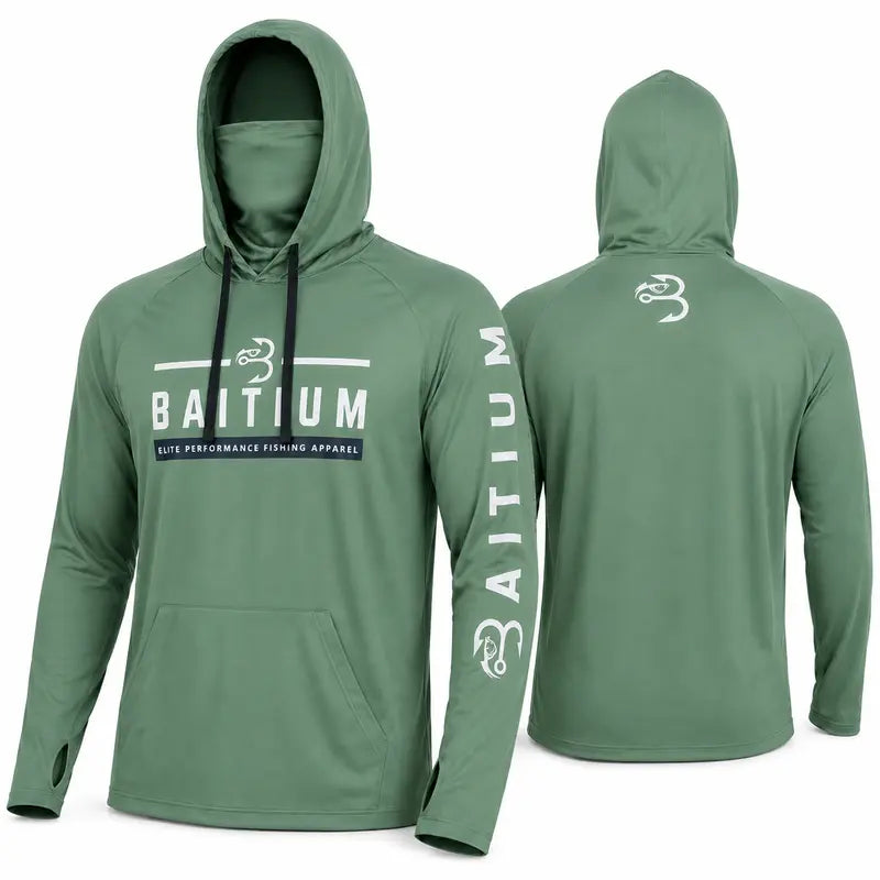 Unisex Fishing and Construction Shirts - Hooded UPF 50 Long Sleeve with Gaiter