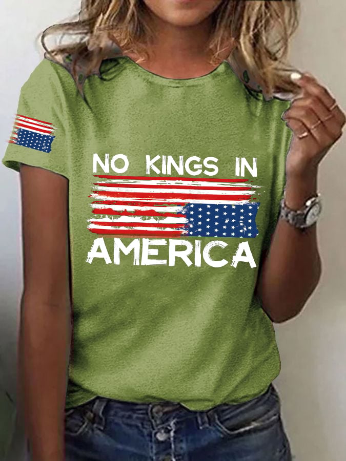 Women's No King in America Print T-Shirt