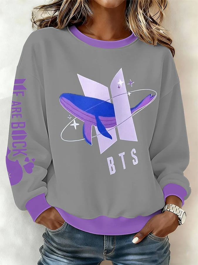 Women's BTS lovers Printed Regular Sweatshirt