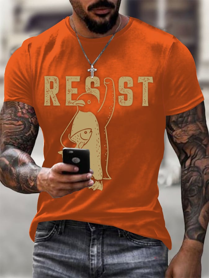 Men's Penguins Resist Tariffs Printing T Shirt