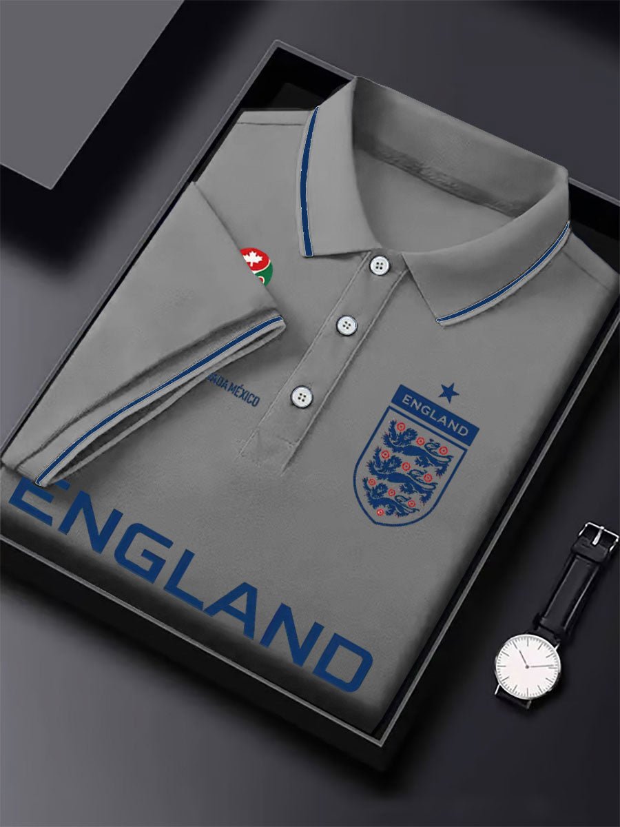Men's UK Football Lover England 2026 Print Polo Shirt