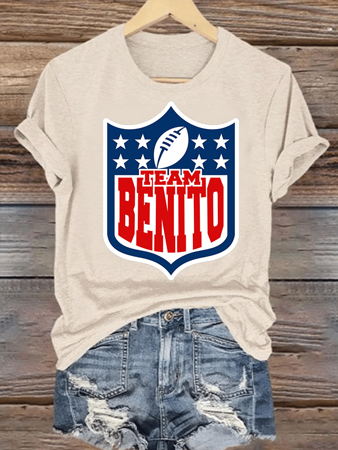 Women's Team Benito Puerto Rico Print Casual Tee