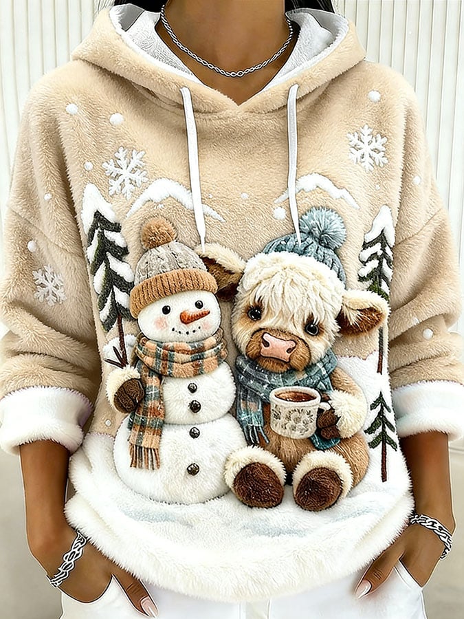 Women's Animal Highland Cow Print Sweatshirt