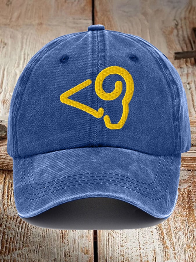 Unisex Washed Cotton Rugby Print Hat