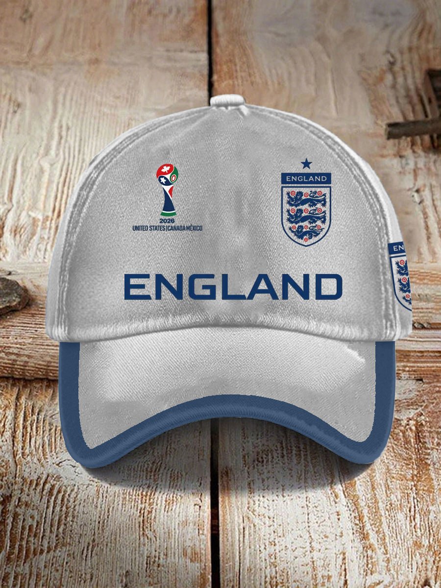 Unisex UK Football Lover England 2026 Print Baseball Cap