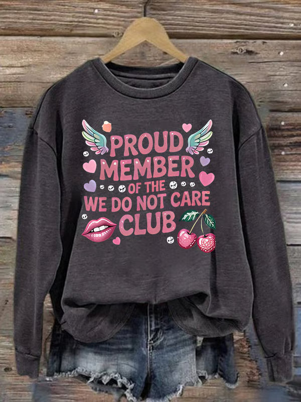 Women's Retro Funny Proud Member Of Club Menopause Perimenopause Print Sweatshirt