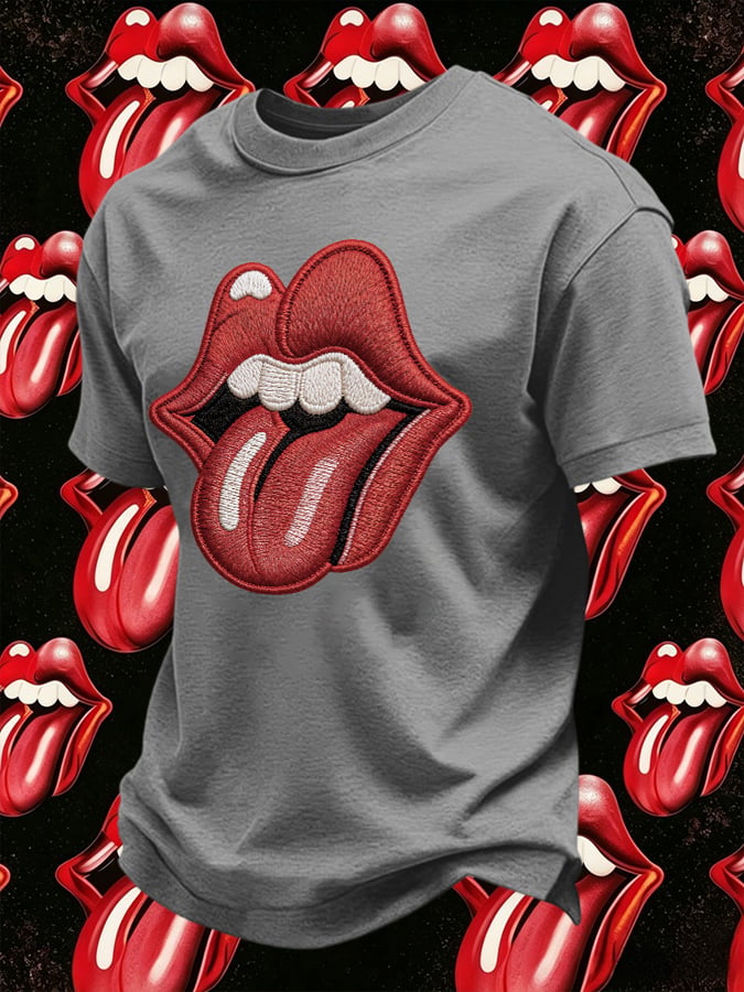 Men's Retro Foreign Tongues Print T-Shirt