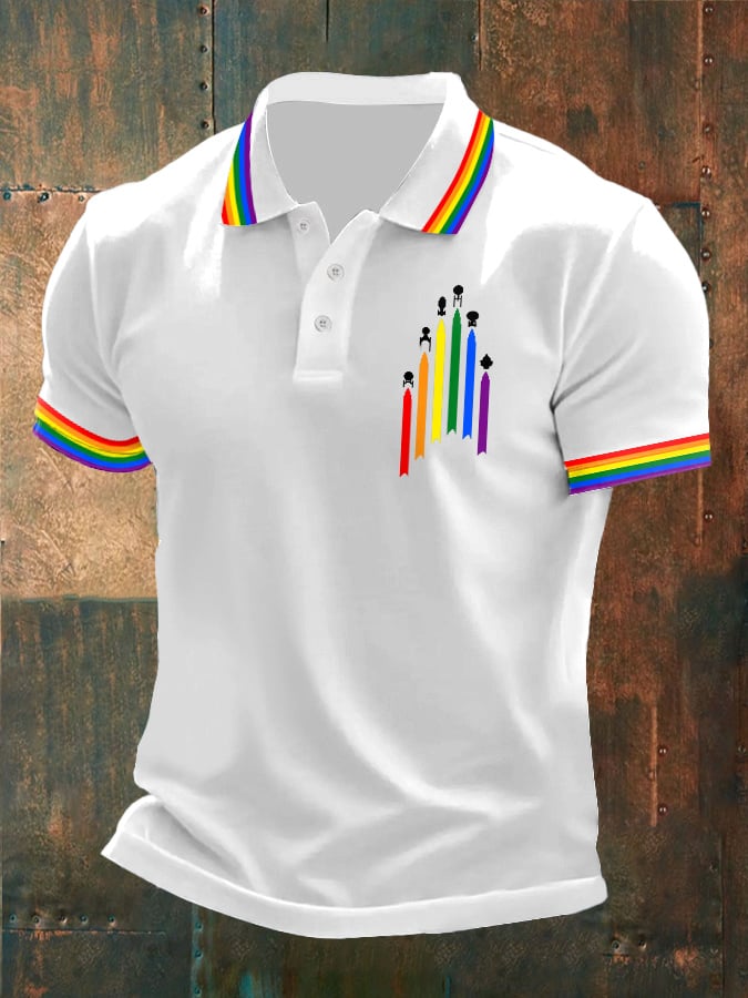 Men's Gay Pride Print Polo Shirt