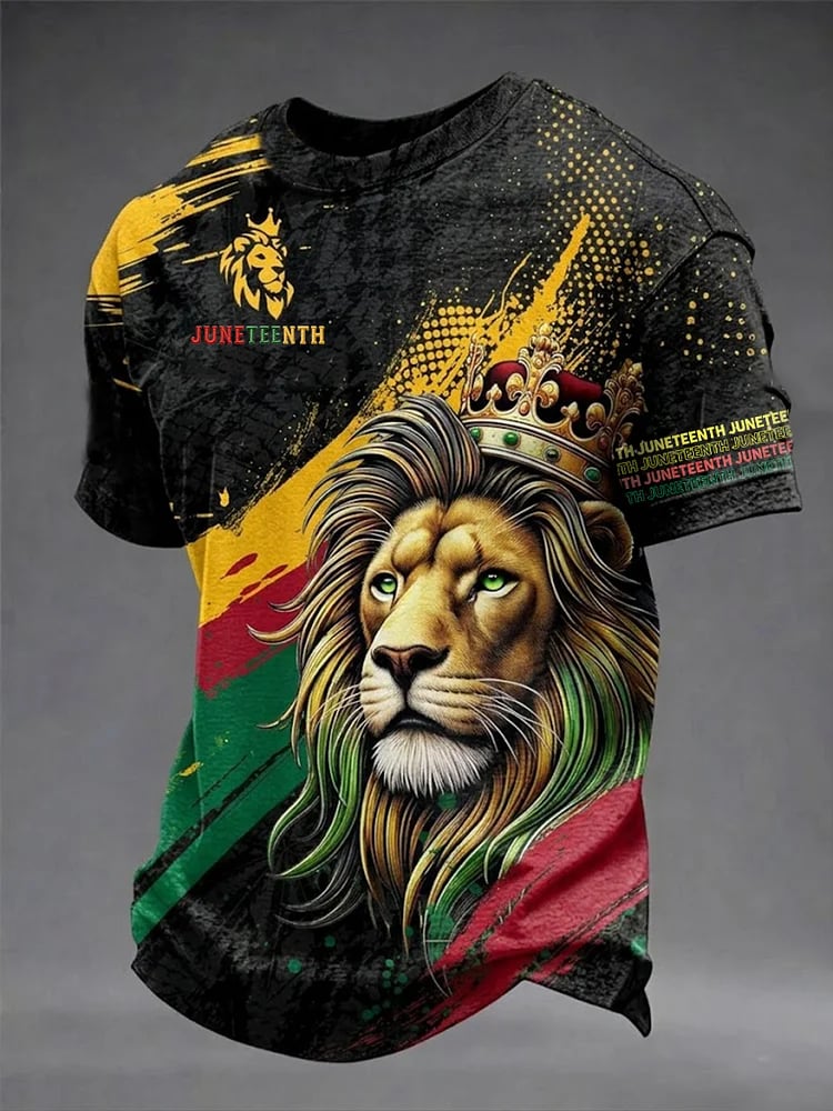 Men's Juneteenth Print Casual T-Shirt