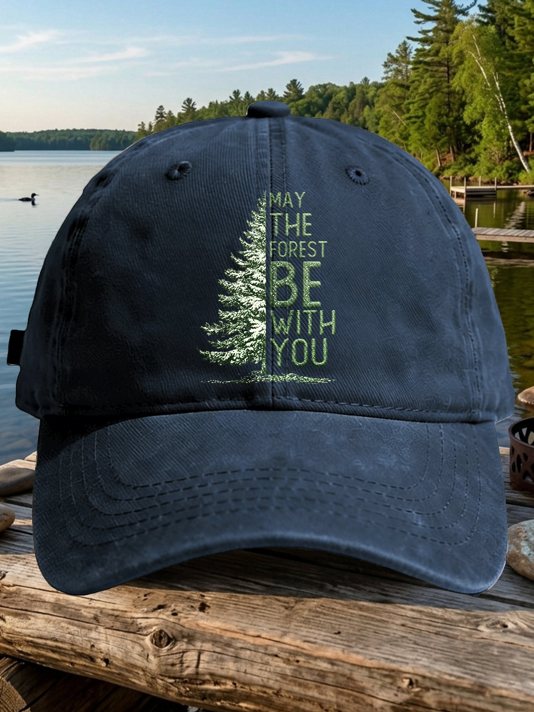 Retro May The Forest Be With You Print Baseball Cap
